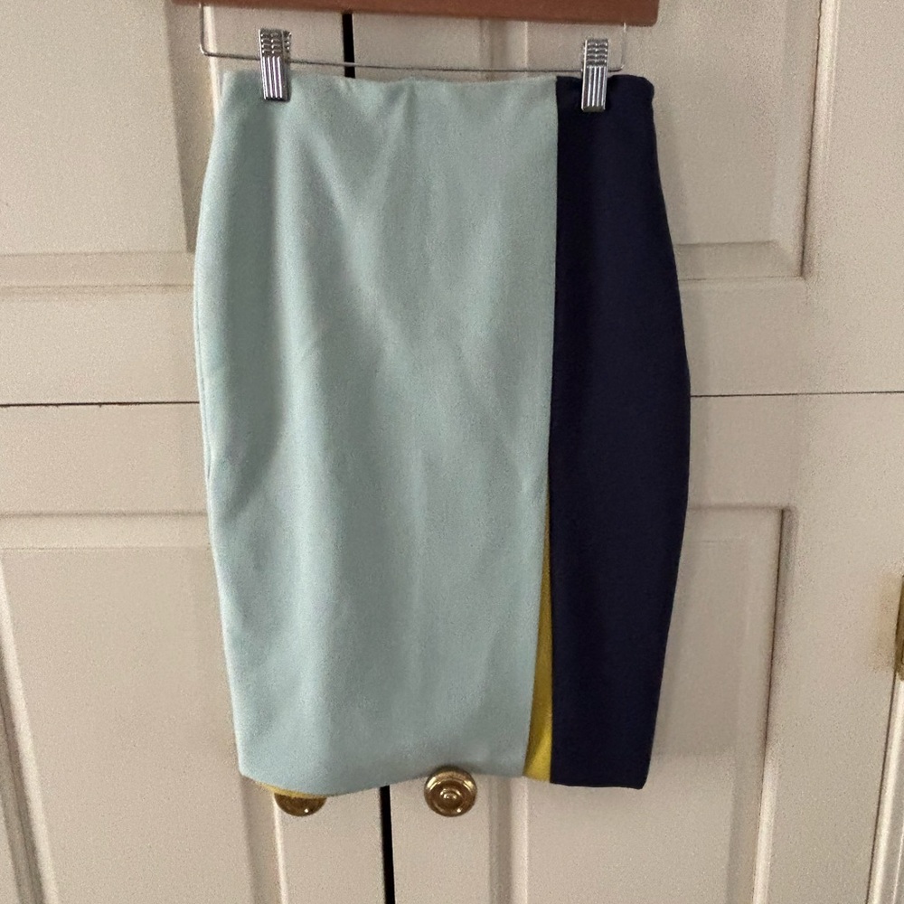 Boden Colorblock Skirt - Mint, Navy, and Yellow